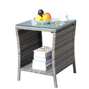 Outdoor Patio Furniture 1 Coffee Table With Clear Tempered Glass