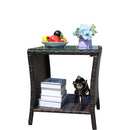 Outdoor Patio Furniture 1 Coffee Table With Clear Tempered Glass